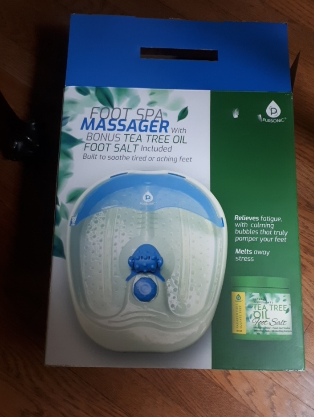 Pursonic Blue Foot Spa Massager with Tea Tree Oil Foot Salt